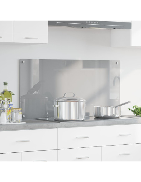 Schienale Cucina Grigio Chiaro 100x50x0,6 cm in Vetro Temperato