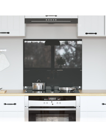 Schienale Cucina Grigio Scuro 70x60x0,6 cm in Vetro Temperato