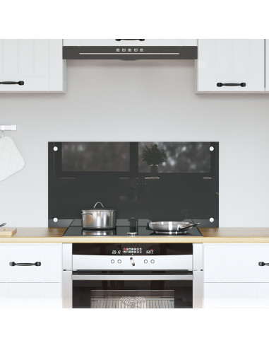 Rivestimento da Cucina Grigio scuro 80 x 40 cm vetro temperato