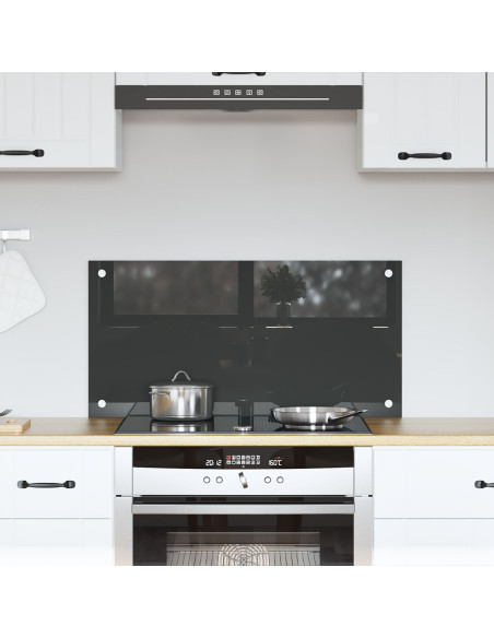 Rivestimento da Cucina Grigio scuro 80 x 40 cm vetro temperato