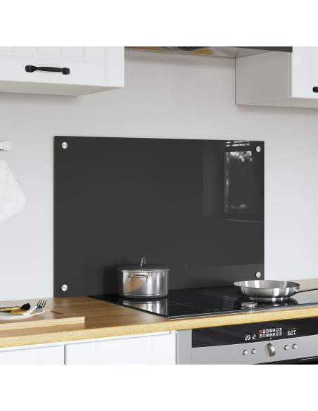 Rivestimento da Cucina Grigio scuro 80 x 50 cm vetro temperato