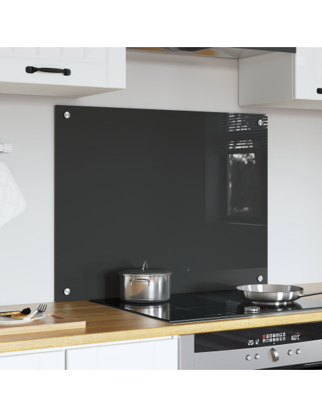Schienale Cucina in Grigio Scuro - 80x60x0.6 cm Vetro Temperato
