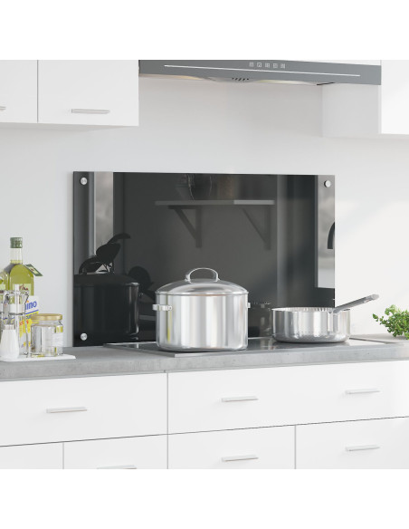 Paravento da Cucina Grigio Scuro 90x50x0,6 cm in Vetro Temperato