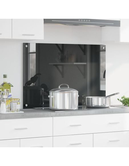 Schienale Cucina Grigio Scuro 90x60x0,6 cm in Vetro Temperato