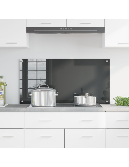 Schienale Cucina Grigio Scuro 100x50x0,6 cm Vetro Temperato