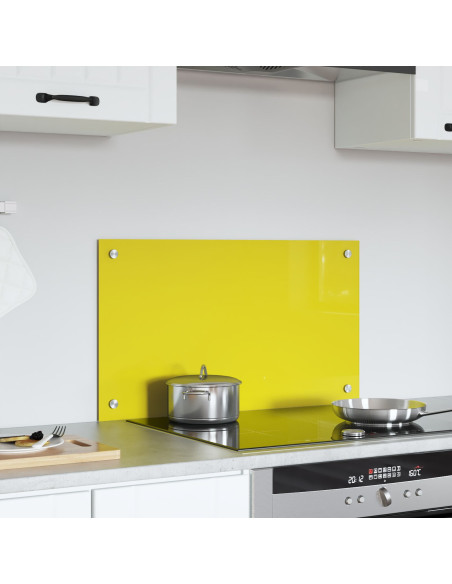 Schienale Cucina Giallo 70x40x0,6 cm Vetro Temperato