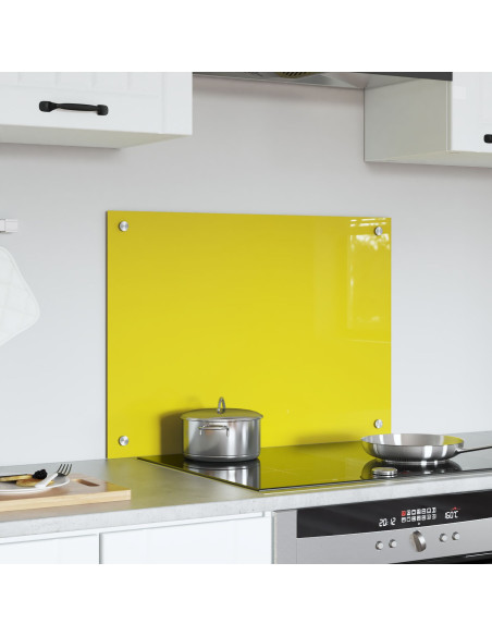 Schienale per Cucina Giallo 70x50x0,6 cm in Vetro Temperato di