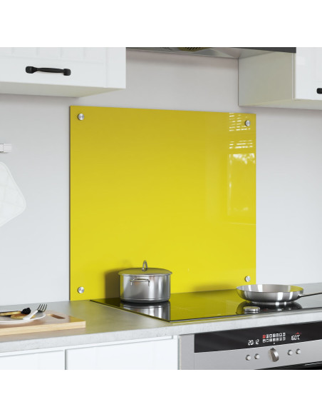 Schienale da Cucina Giallo 70x60x0,6 cm in Vetro Temperato -