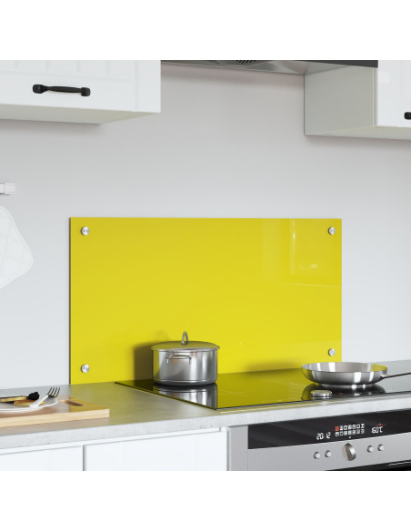 Schienale da Cucina Giallo 80x40x0,6 cm in Vetro Temperato