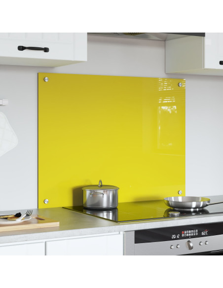 Schienale da Cucina Giallo 80x60x0,6 cm in Vetro Temperato