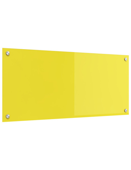 Schienale Cucina Giallo 90x40x0,6 cm Vetro Temperato