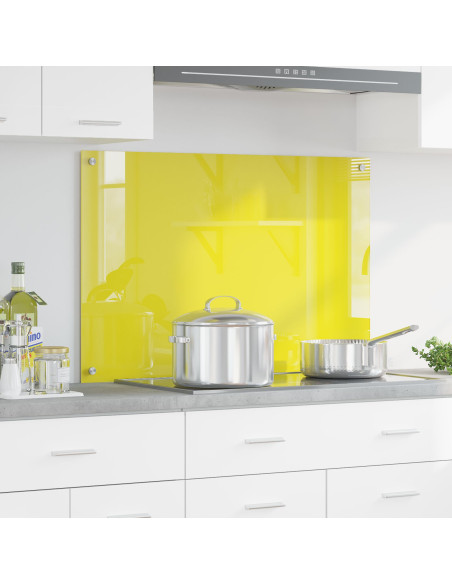 Splashback cucina  Giallo 90x60x0,6 cm in vetro temperato