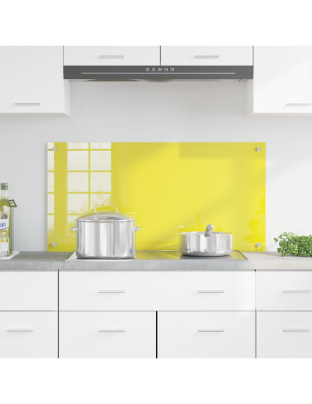 Schienale da cucina  Giallo 100x50x0,6 cm in vetro temperato