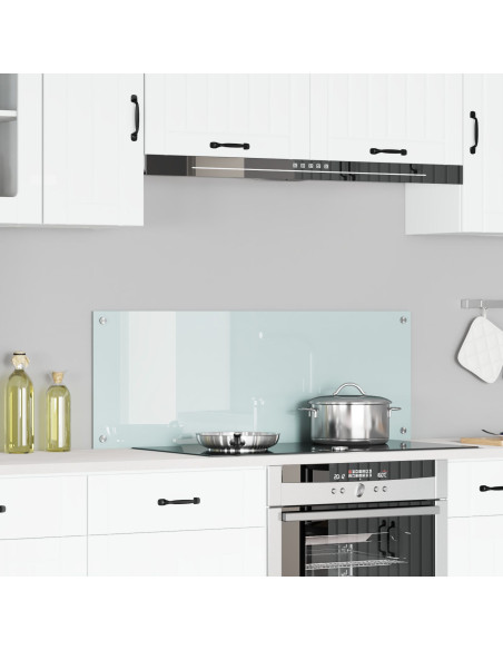Schienale Cucina Bianco 110x40x0,6 cm Vetro Temperato