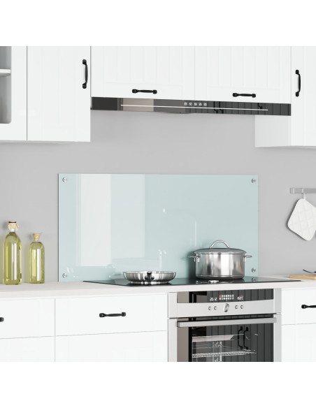 Schienale Cucina Bianco 110x50x0,6 cm in Vetro Temperato -