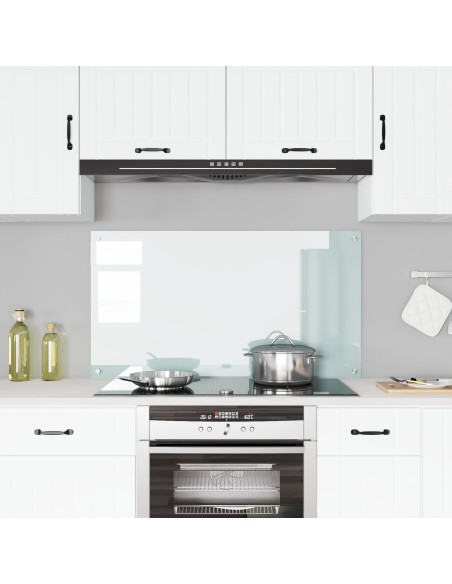 Schienale da Cucina  Bianco 110x60x0,6 cm in Vetro Temperato