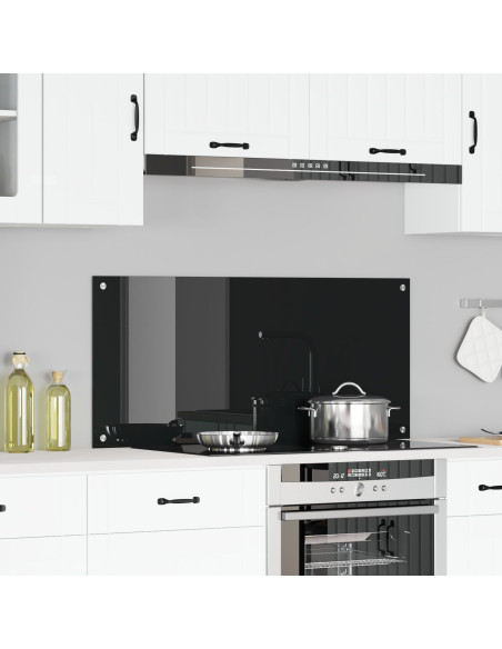 Schienale da cucina Nero 110 x 50 cm vetro temperato