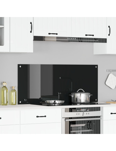 Retro cucina Nera 120x50x0.6 cm Vetro temperato