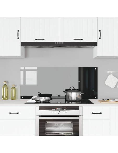 Retro cucina Nera 120x50x0.6 cm Vetro temperato