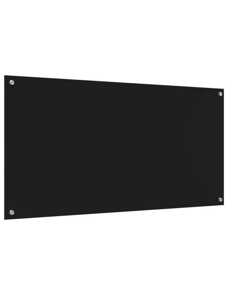 Parafango Cucina  Nero 120x60x0,6 cm in Vetro Temperato