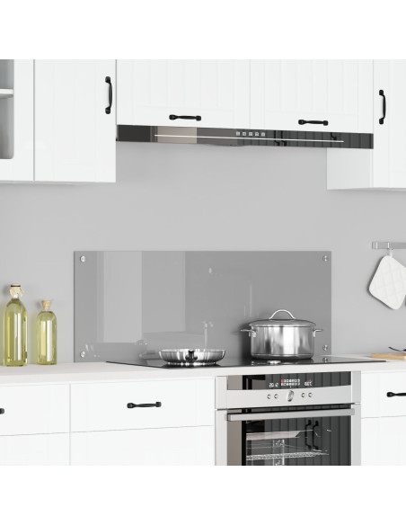 Schienale Cucina Grigio Chiaro 110x40x0,6 cm Vetro Temperato di