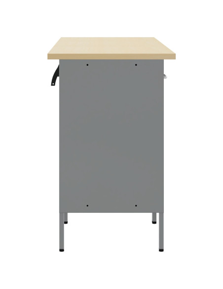 Mobile da lavoro 3 pcs Nero e Grigio 150 x 55 x 85 cm