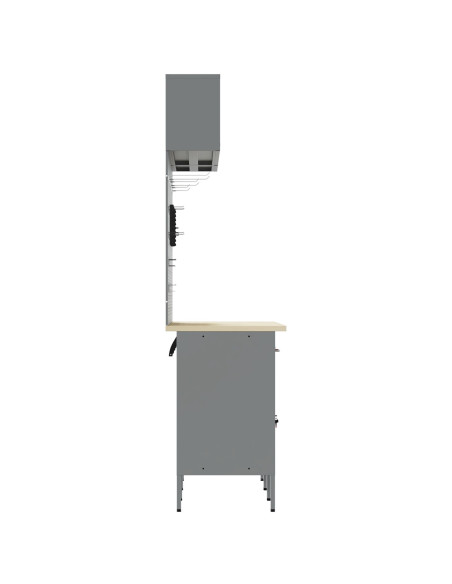 Set Banco Lavoro  8 Pezzi Acciaio Rosso