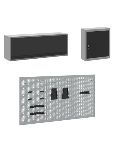 Set di mobili da lavoro con cassetto 8 pcs Nero