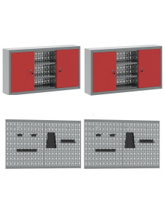 Set banco da lavoro con cassetto 8 pcs Rosso e Grigio
