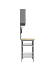 Set banco da lavoro con lo scaffale 8 pcs Nero e Grigio