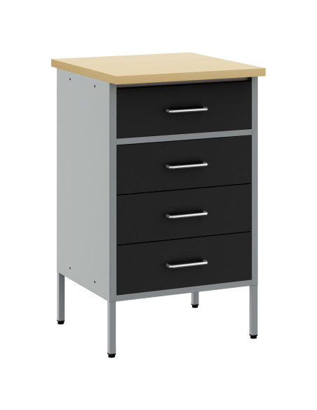 Banco da lavoro con cassetto Nero e Grigio 50 x 55 x 85 cm