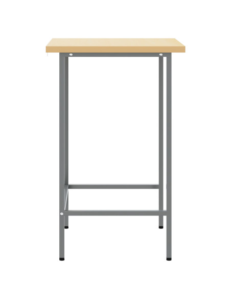 Tavolo da Lavoro Grigio 55x55x85 cm in Acciaio e Legno Ingegnerizzato