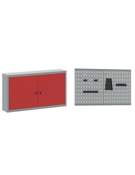 Set da lavoro da banco 5 pezzi in acciaio rosso
