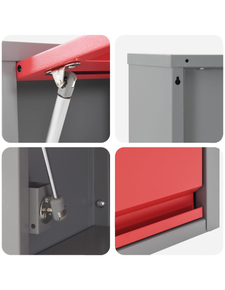 Set di mobili da lavoro con cassetto con blocco 8 pcs Rosso