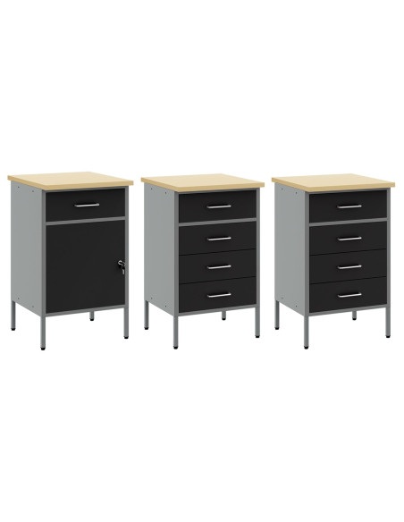 Set da lavoro 7 pezzi  in acciaio nero