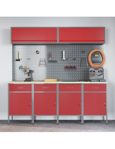 Set di mobili da lavoro con archiviazione 10 pcs Rosso