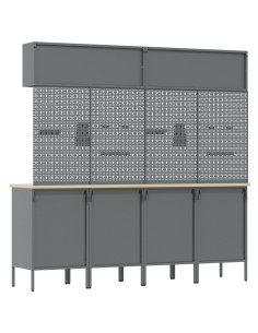 Set di mobili da lavoro con archiviazione 10 pcs Rosso 2