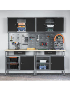 Set banco da lavoro con cassetto 8 pcs Rosso e Grigio 2