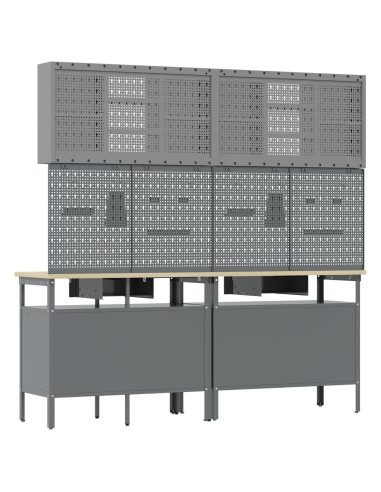 Set banco da lavoro con cassetto 8 pcs Rosso e Grigio