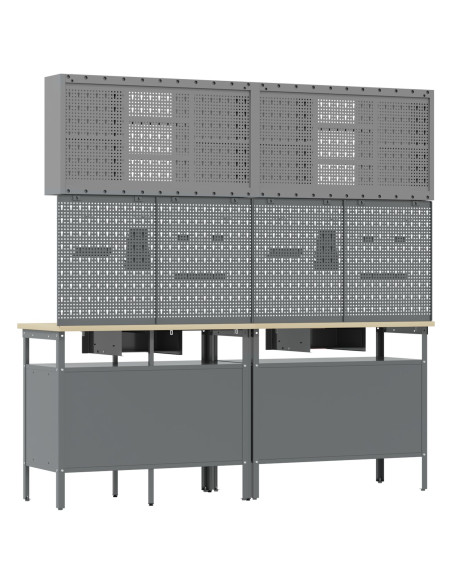 Set banco da lavoro con cassetto 8 pcs Rosso e Grigio