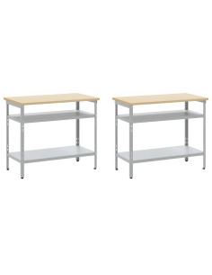 Set banco da lavoro con lo scaffale 8 pcs Nero e Grigio 2