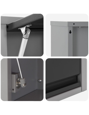 Set banco da lavoro con lo scaffale 8 pcs Nero e Grigio