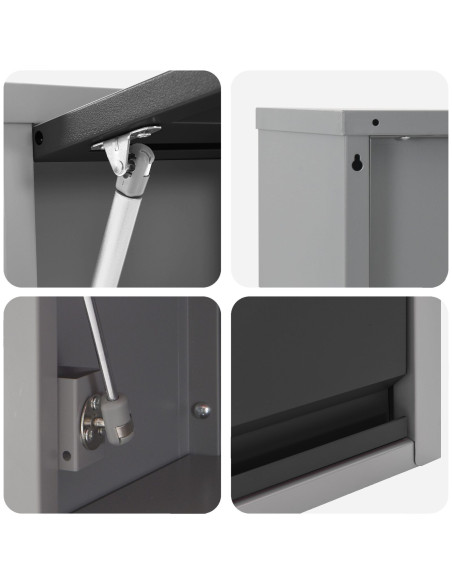 Set banco da lavoro con lo scaffale 8 pcs Nero e Grigio