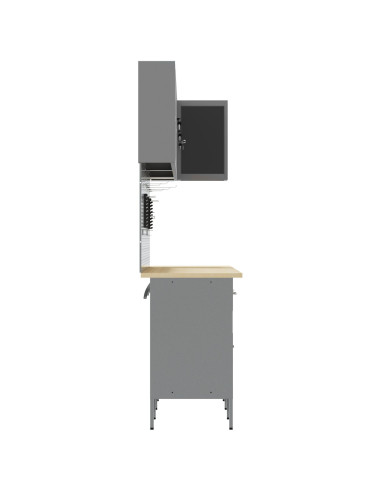 Set di mobili da lavoro con cassetto 12 pcs Nero e Grigio