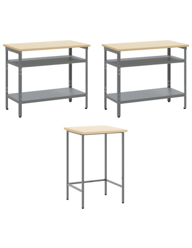 Set di mobili da lavoro con lo scaffale 10 pcs Rosso e Grigio