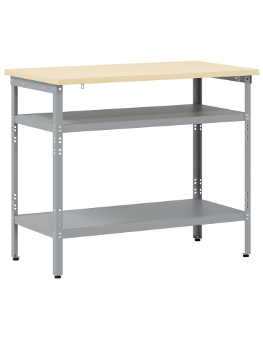Piano di lavoro con lo scaffale Grigio 100 x 55 x 85 cm