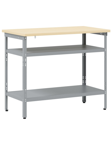 Tavolo da lavoro  grigio 100x55x85 cm in acciaio e legno ingegnerizzato