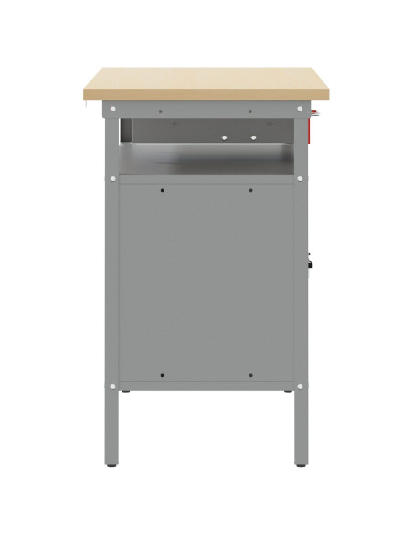Banco da lavoro  con Porta Bloccabile Rosso 100x55x85 cm Acciaio