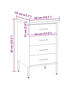 Banco da lavoro con cassetto Nero e Grigio 50 x 55 x 85 cm 2