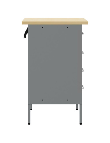 Banco da lavoro con cassetto Nero e Grigio 50 x 55 x 85 cm